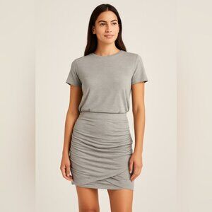 AWARE by Vero Moda Grey Ruched Jersey Skirt - Size M